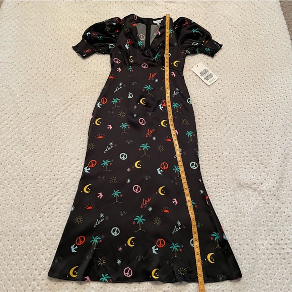 NWT Never Fully Dressed Puff Sleeve Maxi in Neon Paradise Print - Size  6 Petite - Picture 8 of 11